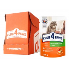 CLUB 4 PAWS "Kanaliha kastmega" konserveeritud sööt täiskasvanud kassidele 24x100g.